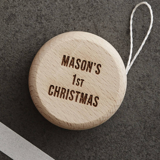 Personalised Baby's First Christmas Wooden Yoyo