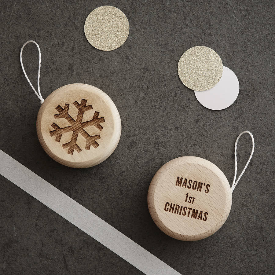 Personalised Baby's First Christmas Wooden Yoyo