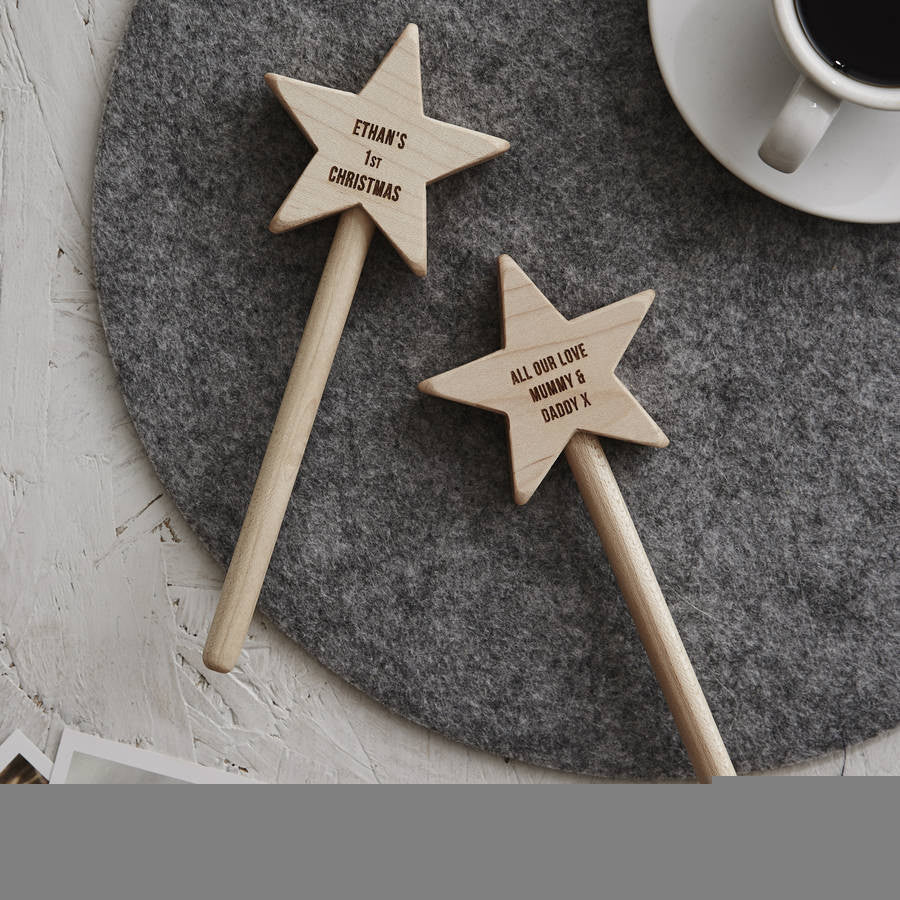 Personalised Baby's First Christmas Keepsake Star Wand