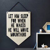 Personalised 'Move Mountains' Hanging Wooden Flag