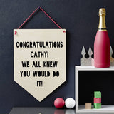 Personalised Congratulations Hanging Wooden Flag