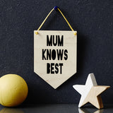Personalised Hanging Wooden Flag For Mum