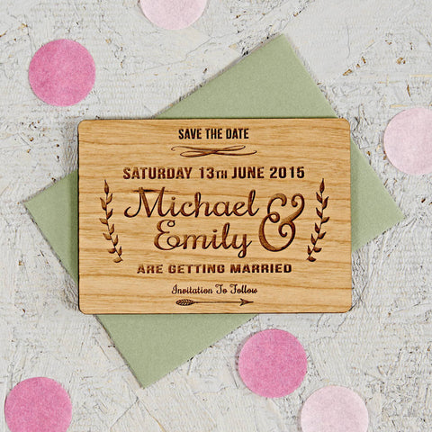 Floral Wooden Save The Date