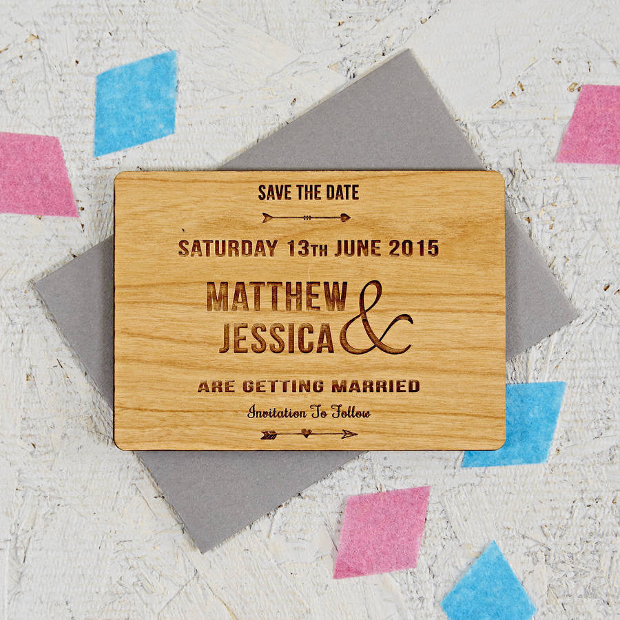 Arrow Wooden Save The Date