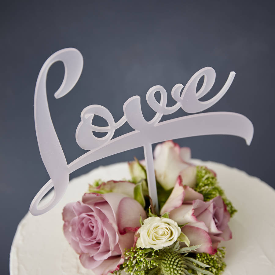 Calligraphy 'Love' Cake Topper