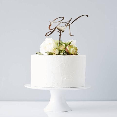 Elegant Personalised 'Initials' Wedding Cake Topper