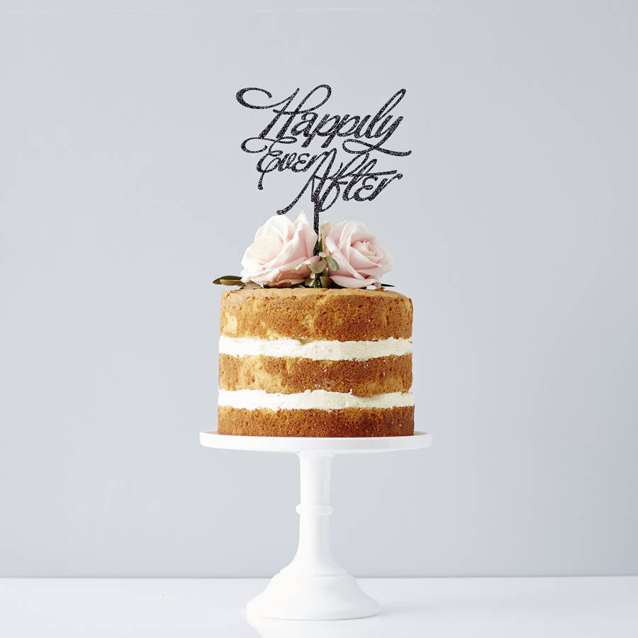 Elegant 'Happily Ever After' Wedding Cake Topper