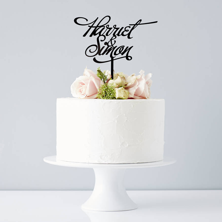 Elegant Personalised Couples Wedding Cake Topper