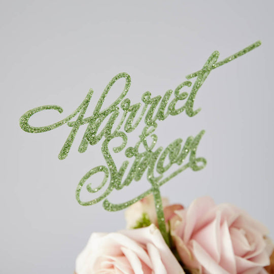 Elegant Personalised Couples Wedding Cake Topper