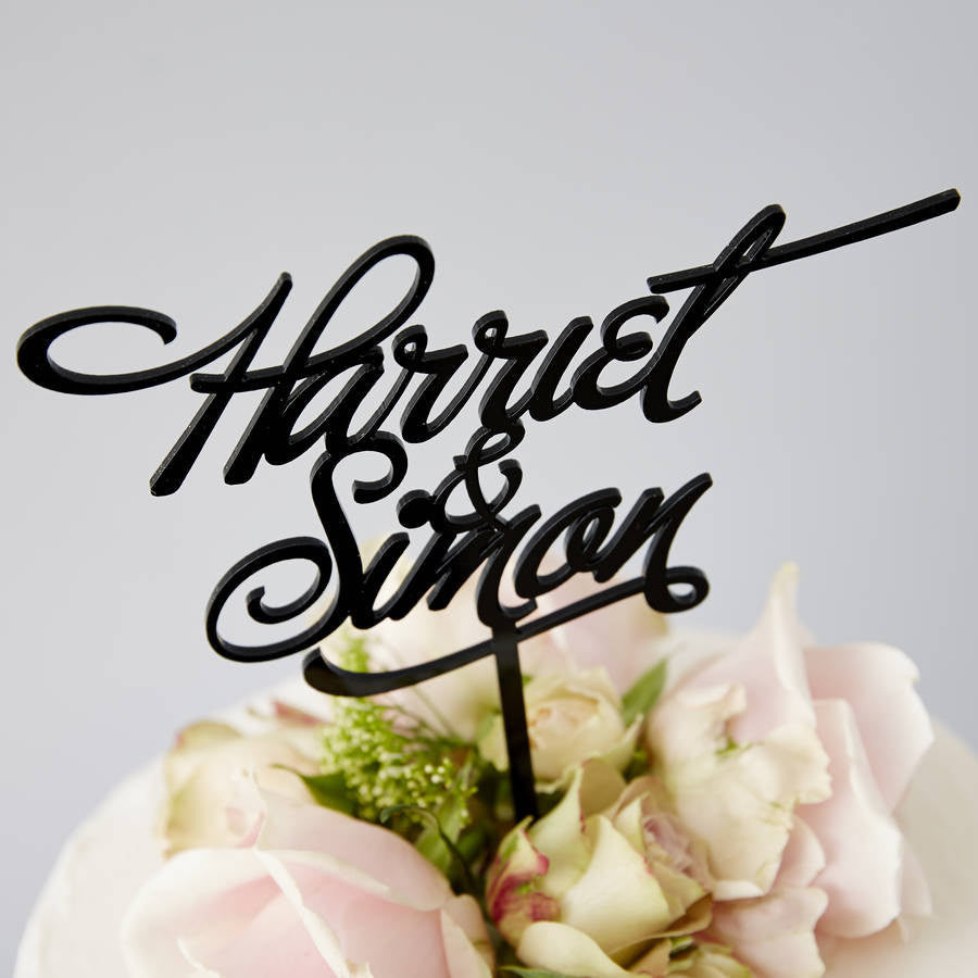 Elegant Personalised Couples Wedding Cake Topper