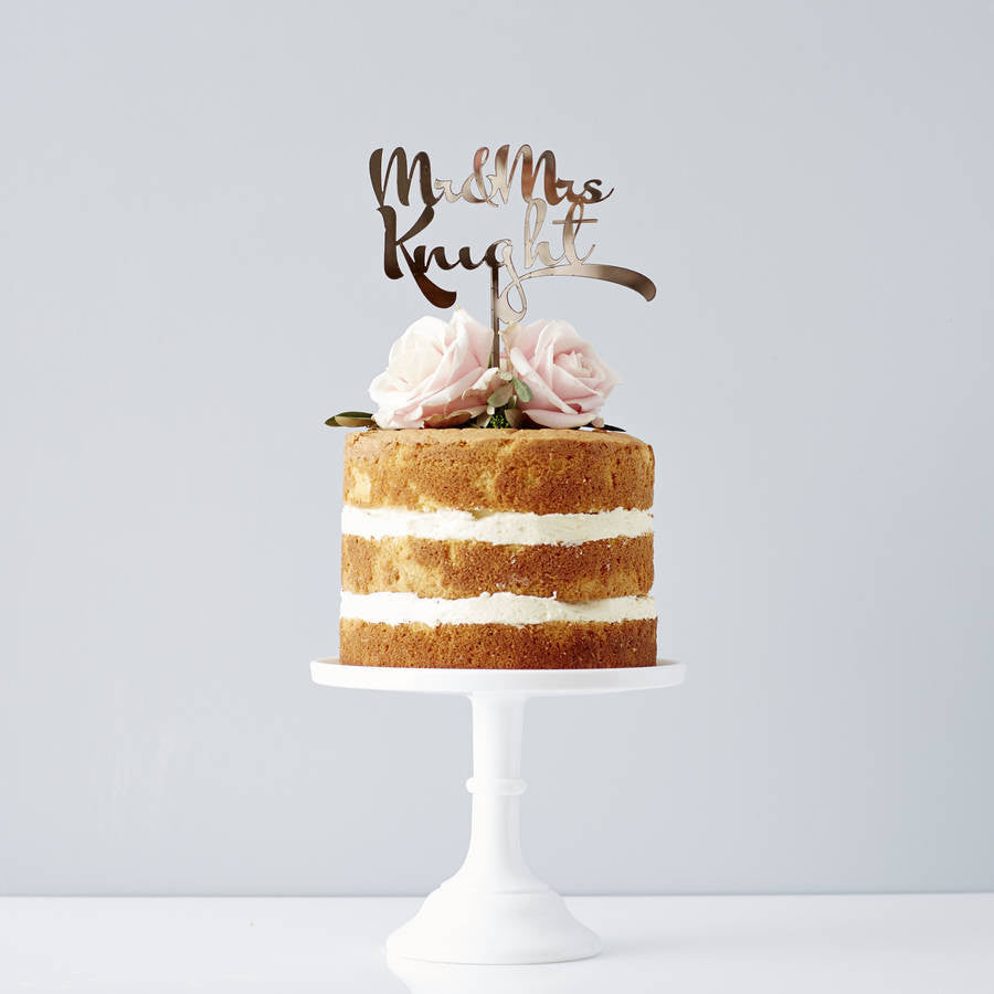 Personalised Calligraphy Wedding Cake Topper