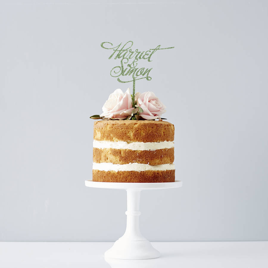 Elegant Personalised Couples Wedding Cake Topper