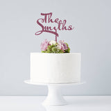 Personalised Calligraphy Surname Wedding Cake Topper