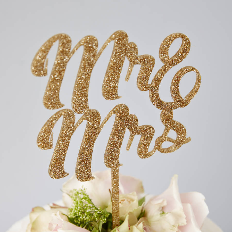 Mr And Mrs Wedding Cake Topper