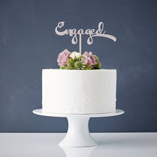 Calligraphy 'Engaged' Cake Topper