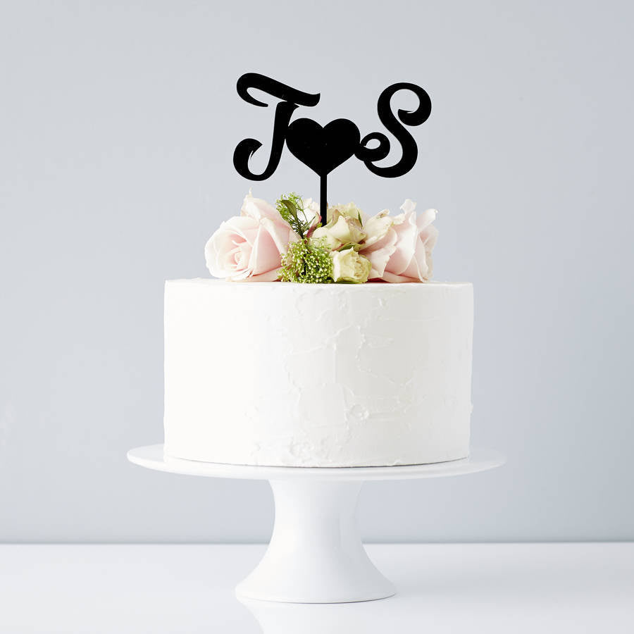 Personalised Monogram Wedding Cake Topper