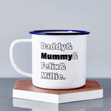 Enamel Personalised Family Mug