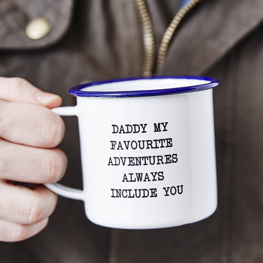Personalised Message Enamel Mug For Him
