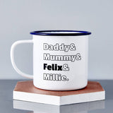 Enamel Personalised Family Mug