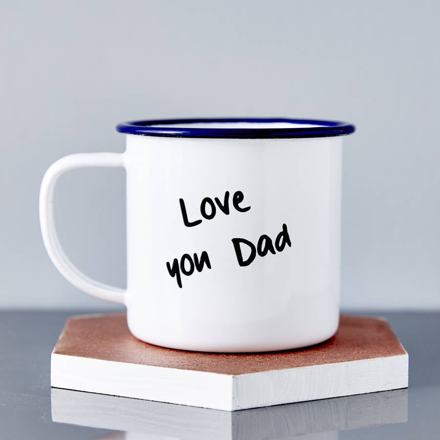 Personalised Enamel Handwritten Father's Day Mug