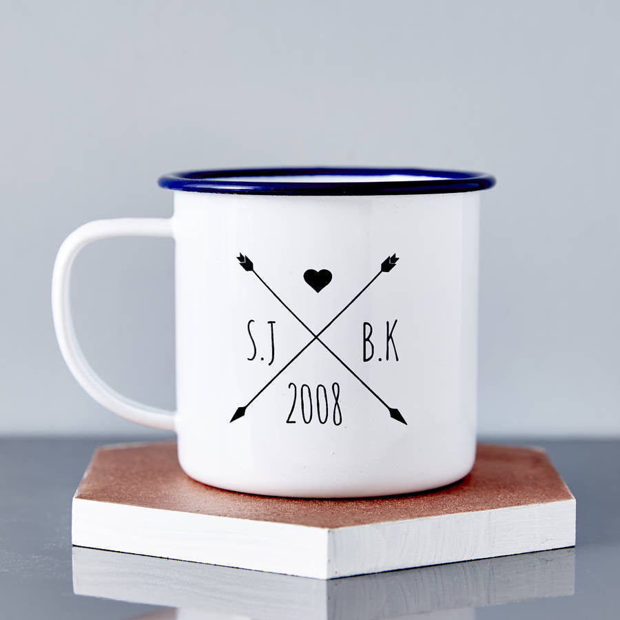 Personalised Enamel Wedding Mug