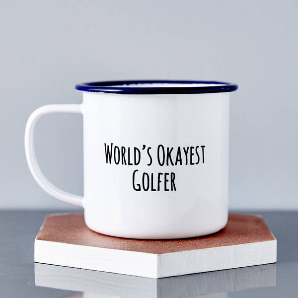 Personalised Enamel Golf Mug