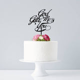 Elegant 'God Gave Me You' Wedding Cake Topper