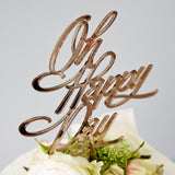 Elegant 'Oh Happy Day' Wedding Cake Topper