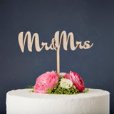 Calligraphy Mr and Mrs Wooden Wedding Cake Topper