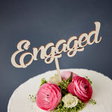 Engaged Wooden Cake Topper