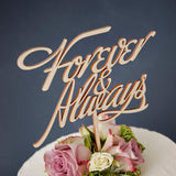 Elegant 'Forever And Always' Wooden Wedding Cake Topper