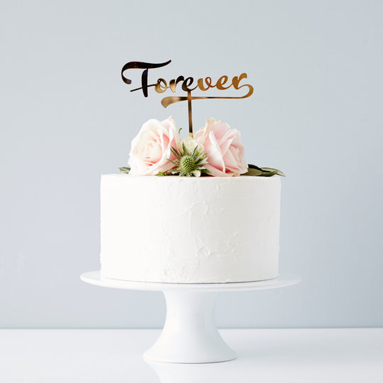 Calligraphy 'Forever' Wedding Cake Topper