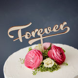 Calligraphy 'Forever' Wooden Wedding Cake Topper