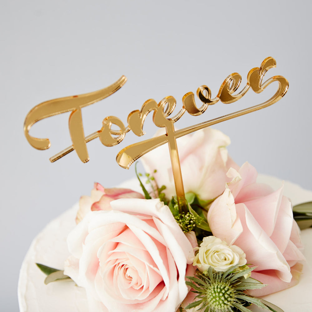 Calligraphy 'Forever' Wedding Cake Topper