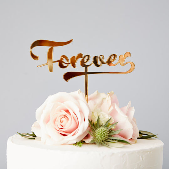 Calligraphy 'Forever' Wedding Cake Topper