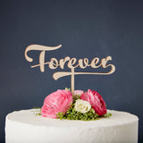 Calligraphy 'Forever' Wooden Wedding Cake Topper