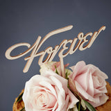 Elegant 'Forever' Wooden Wedding Cake Topper