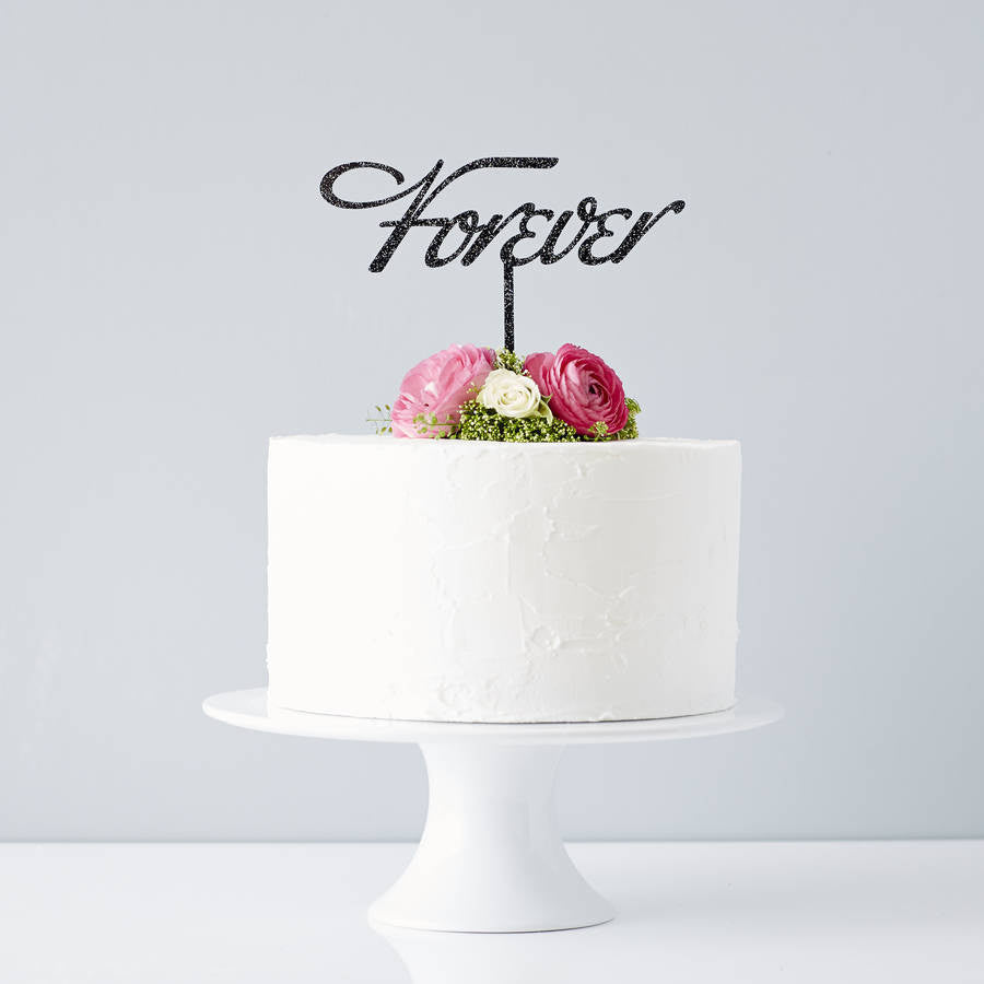 Elegant 'Forever' Wedding Cake Topper