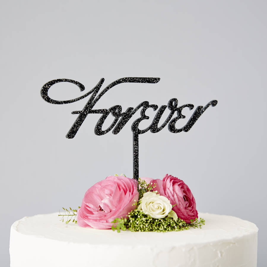 Elegant 'Forever' Wedding Cake Topper