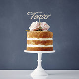 Elegant 'Forever' Wooden Wedding Cake Topper