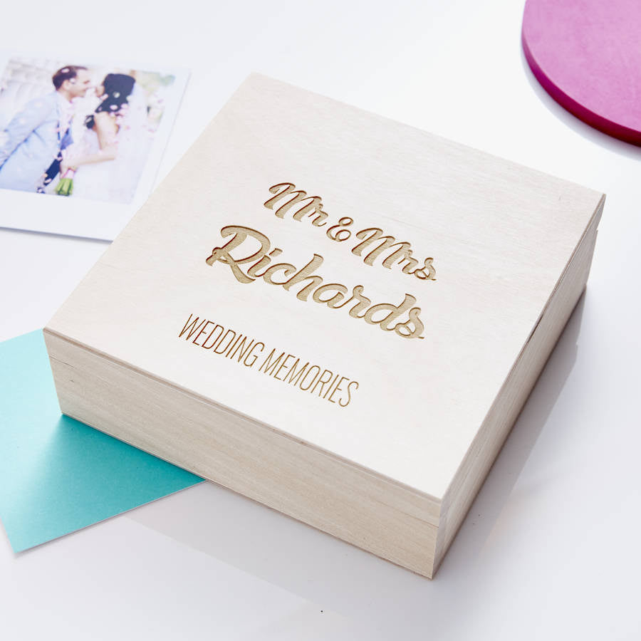 Wooden Personalised Wedding Keepsake Box