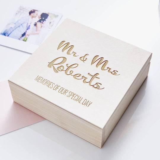 Calligraphy Personalised Wedding Keepsake Box