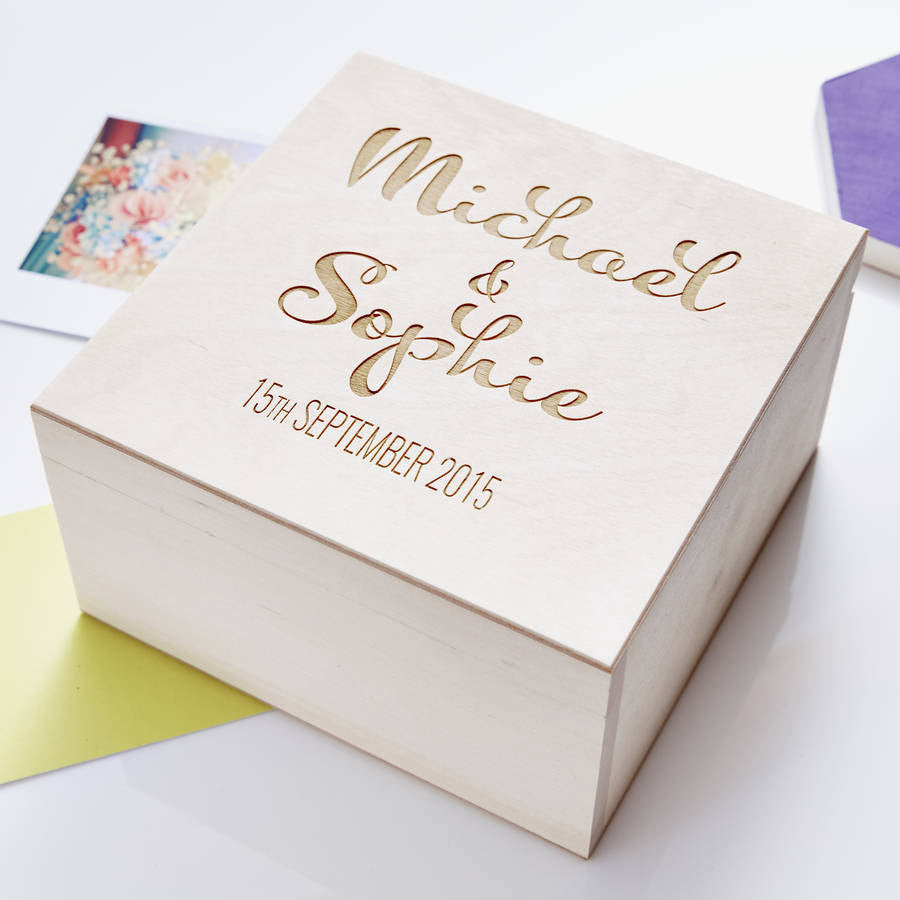 Calligraphy Personalised Couples Keepsake Box