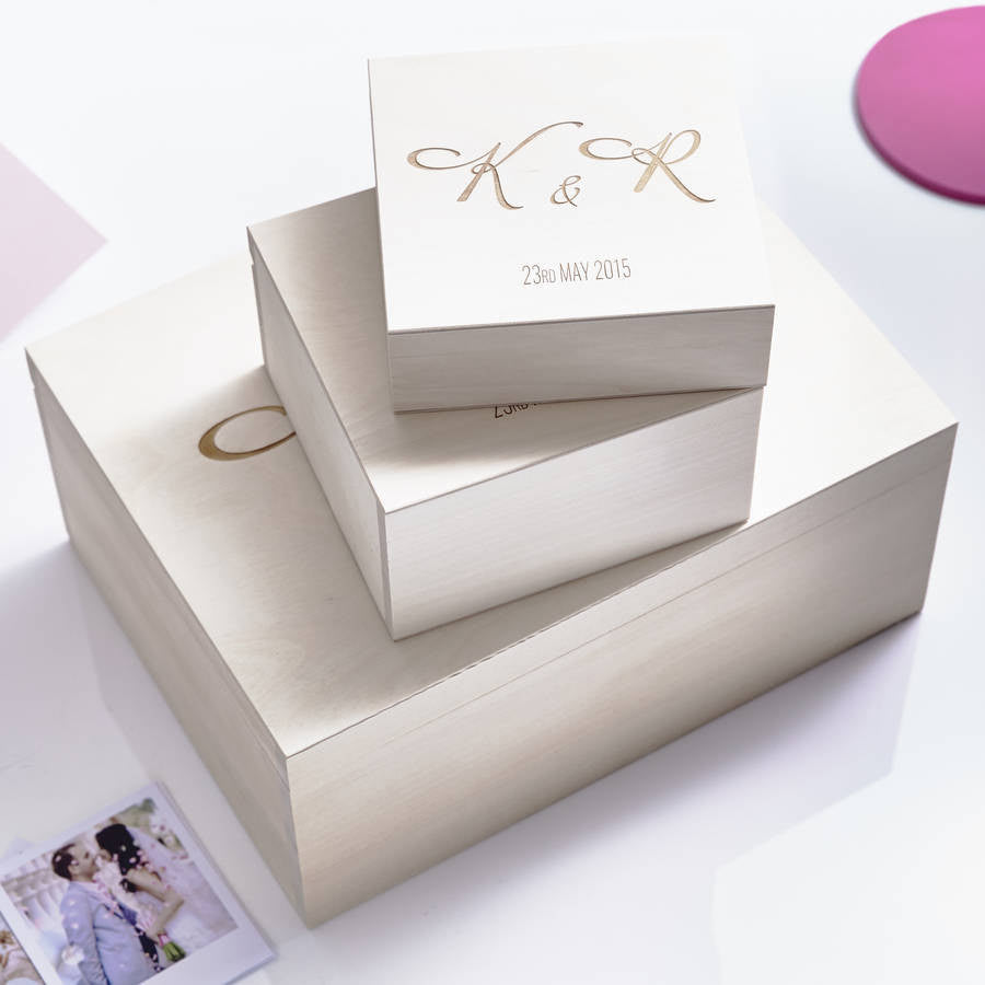 Wooden Personalised Wedding Keepsake Box
