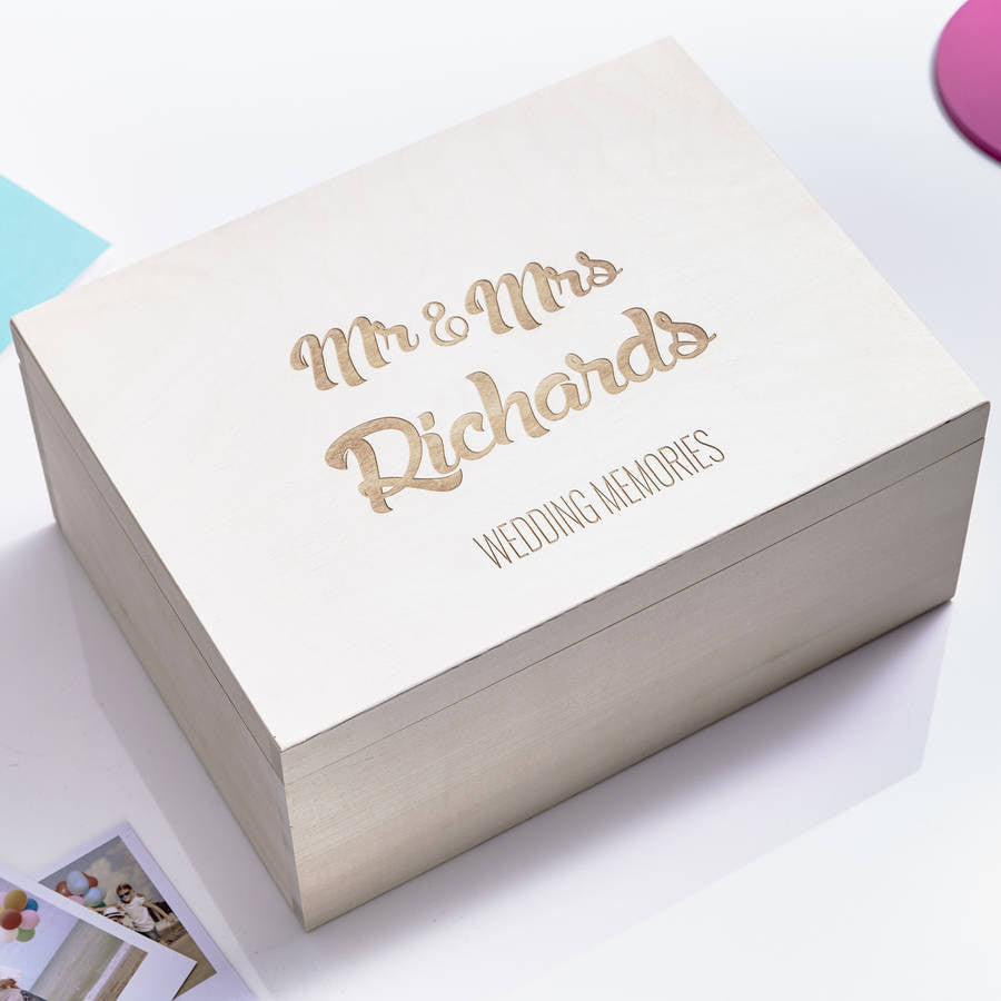 Wooden Personalised Wedding Keepsake Box