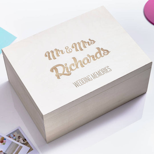Wooden Personalised Wedding Keepsake Box