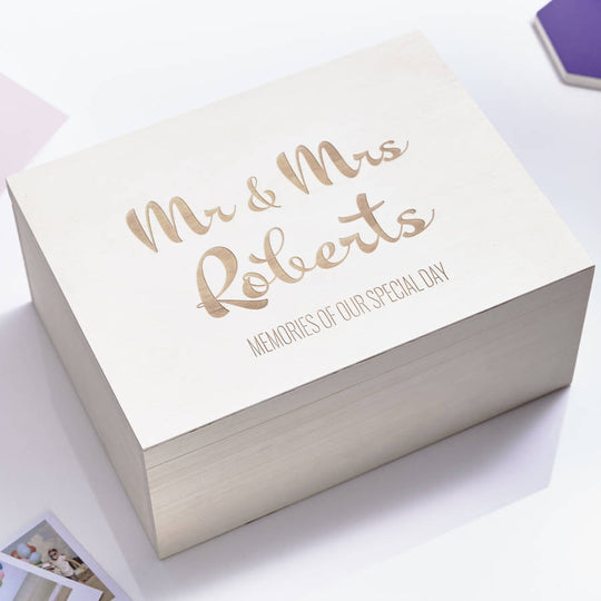 Calligraphy Personalised Wedding Keepsake Box