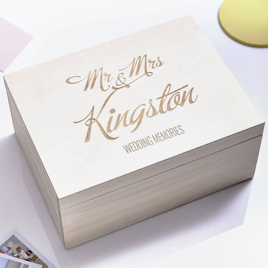Elegant Personalised Wedding Keepsake Box