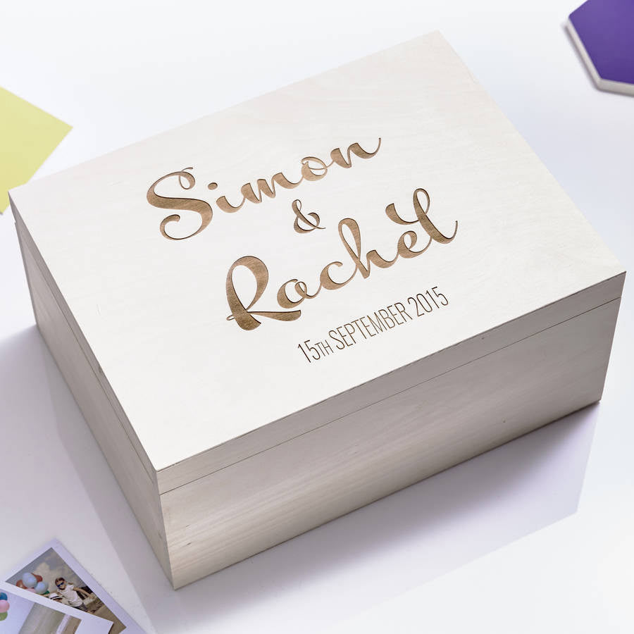 Calligraphy Personalised Couples Keepsake Box