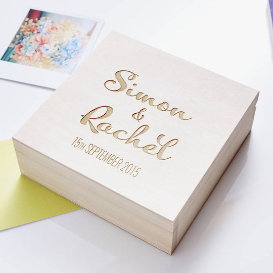 Calligraphy Personalised Couples Keepsake Box